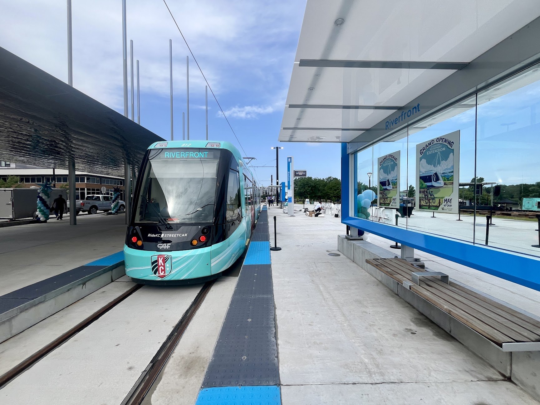 Streetcar at the station platform