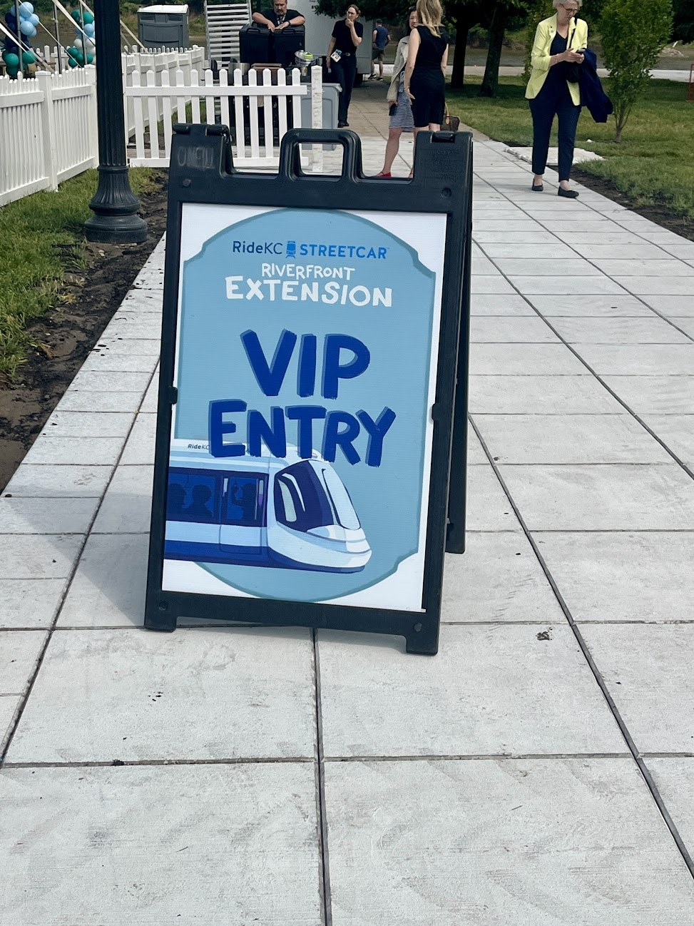 Entrance sign for the streetcar opening event