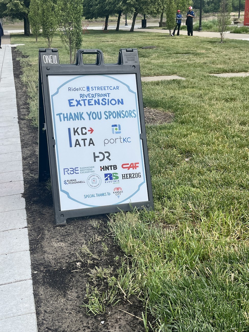 Directional sign at the opening celebration